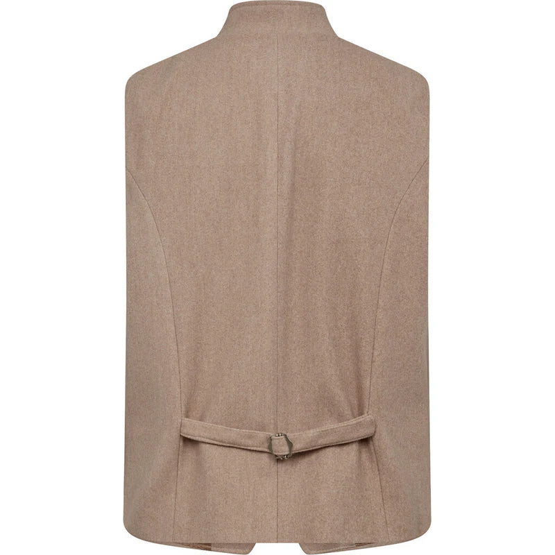 2BLIND2C BEIGE FULL ZIP WOOL VEST