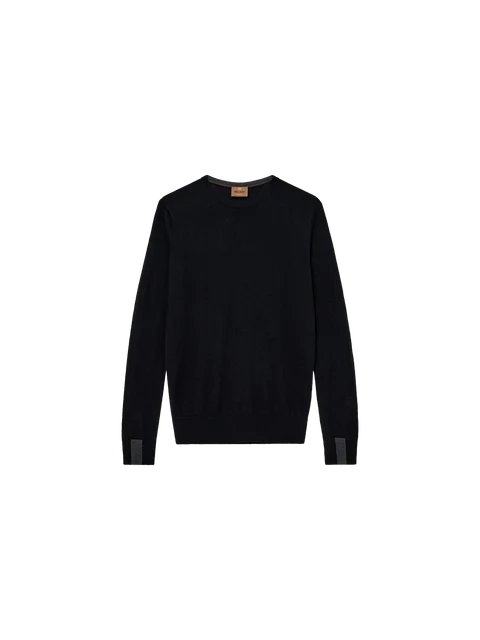 MOS MOSH BLACK SOFT KNIT CREWNECK