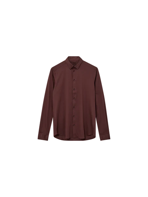 MOS MOSH BITTER CHOCOLATE JERSEY STRETCH SHIRT