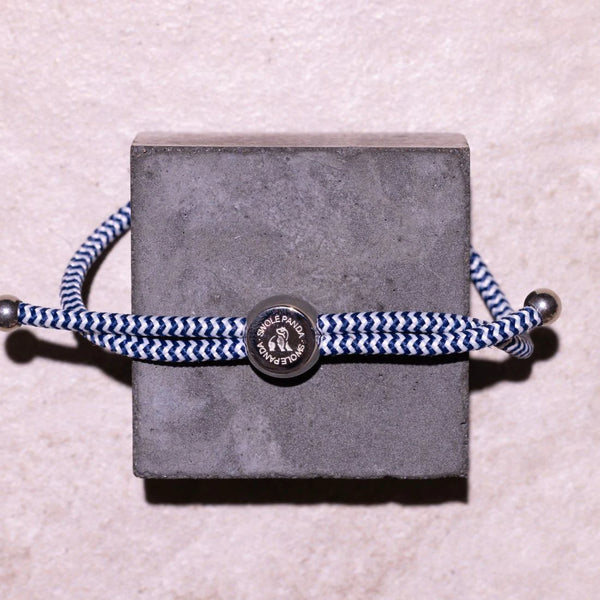 SWOLE PANDA Blue/White Zig Zag RECYCLED ROPE BRACELET