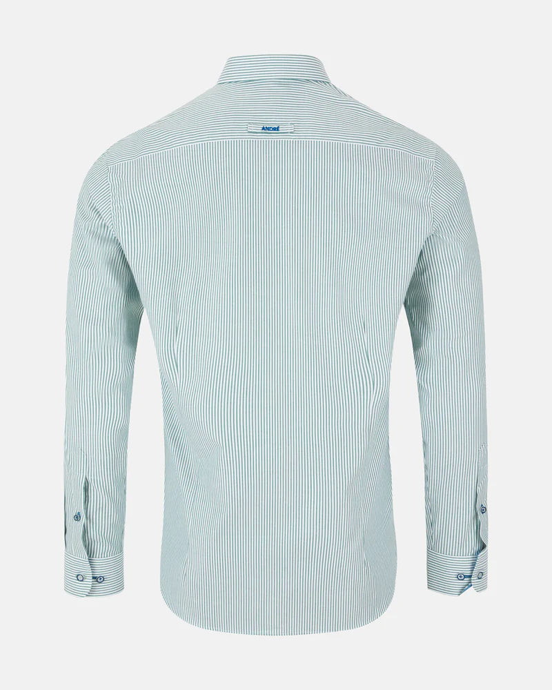 ANDRé JEANSWEAR GREEN & WHITE STRIPED SHIRT