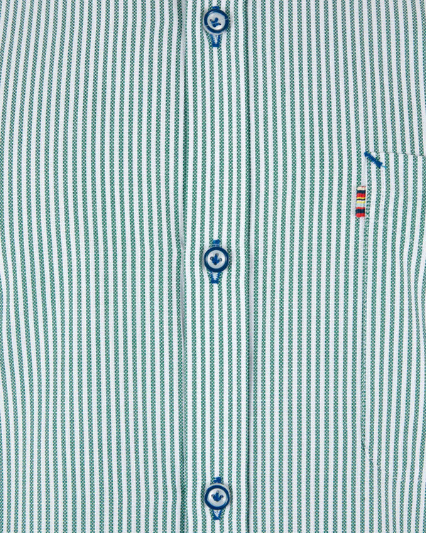 ANDRé JEANSWEAR GREEN & WHITE STRIPED SHIRT