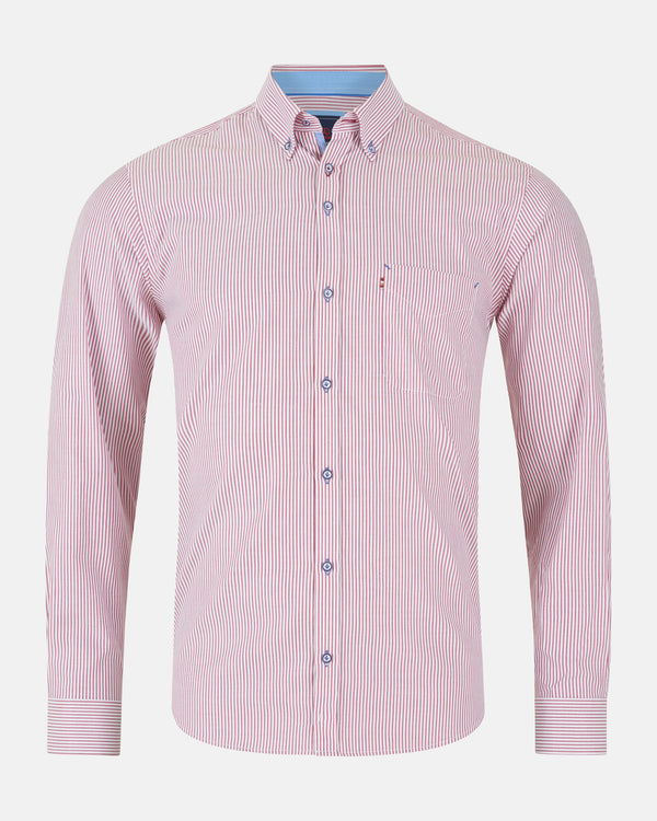 ANDRé JEANSWEAR BURG & WHITE STRIPED SHIRT