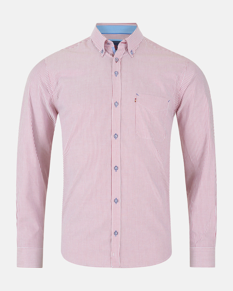 ANDRé JEANSWEAR BURG & WHITE STRIPED SHIRT