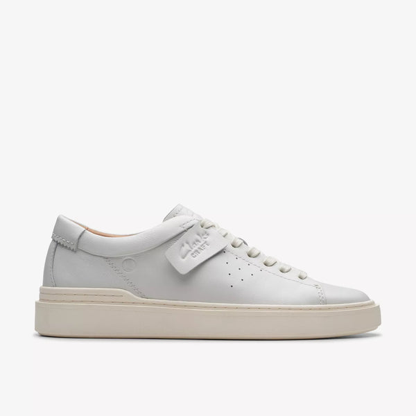 Clarks White Leather Sneakers