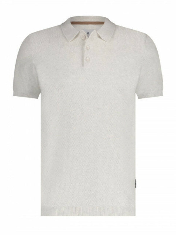 STATE OF ART WHITE KNITTED POLO