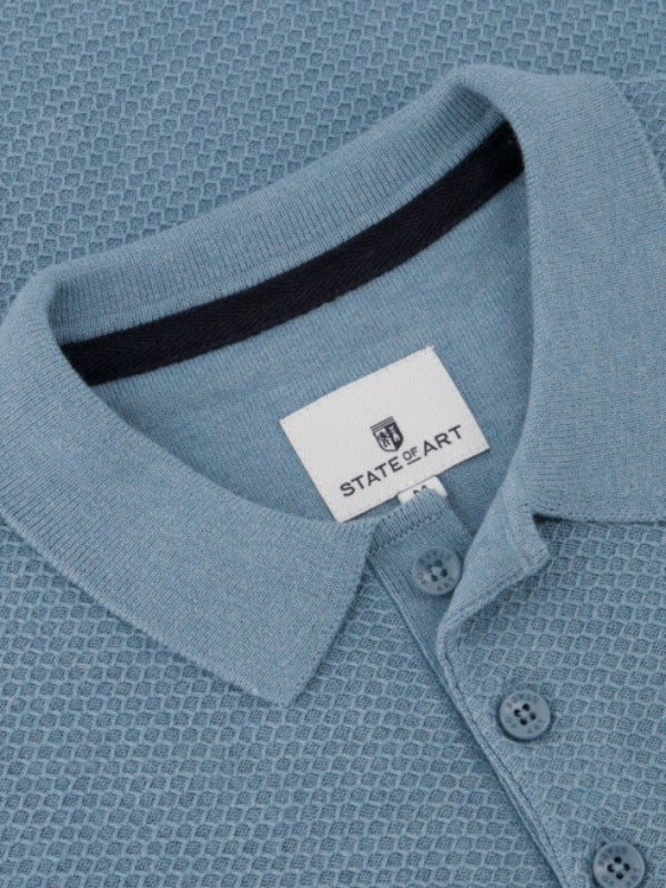 STATE OF ART Blue  KNITTED POLO