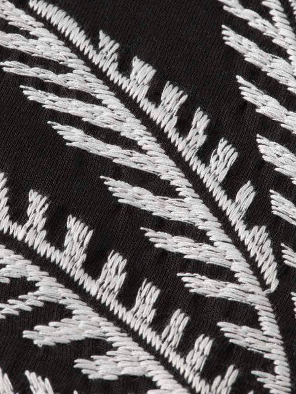 Scotch & Soda Black Embroidery Palm Tree T-shirt