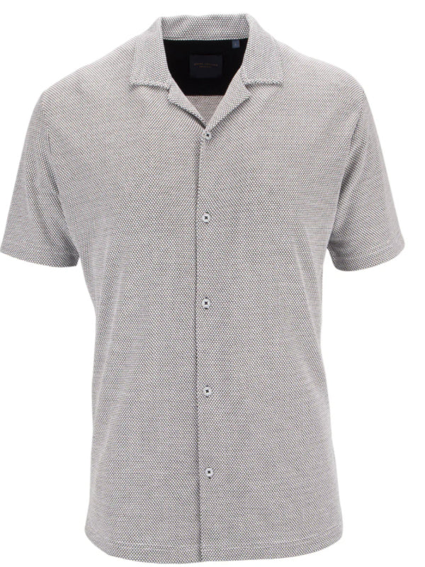 Guide London NAVY & WHITE SHORT Sleeve Shirt