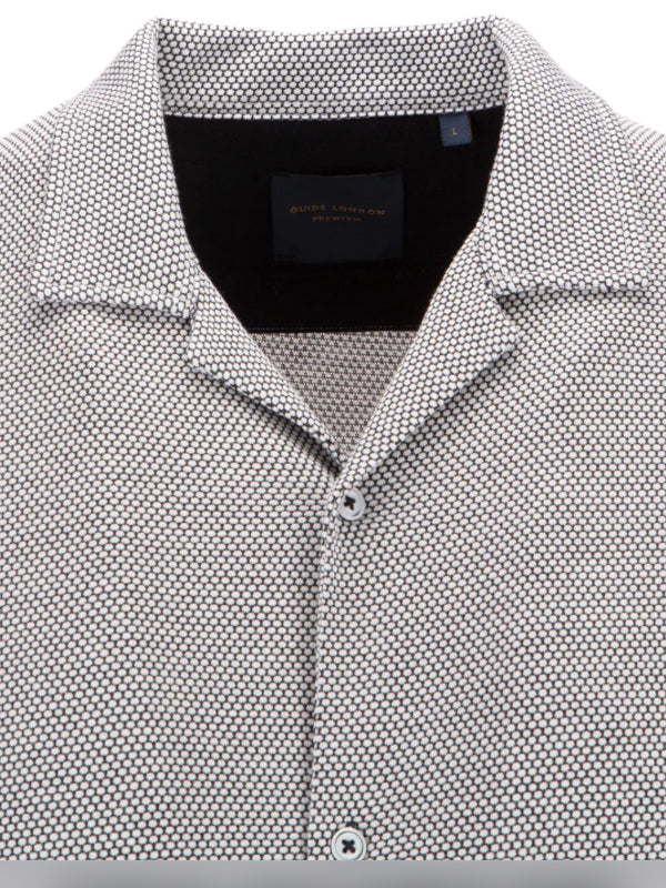 Guide London NAVY & WHITE SHORT Sleeve Shirt
