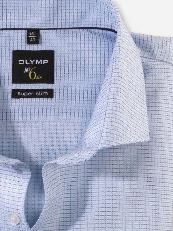 Olymp Super Slim Blue Check Shirt