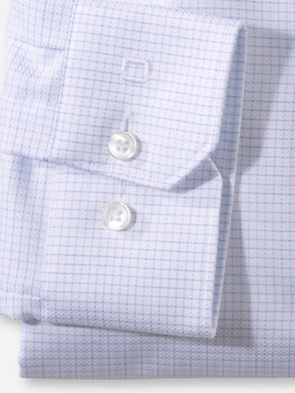 Olymp Super Slim White Check Shirt