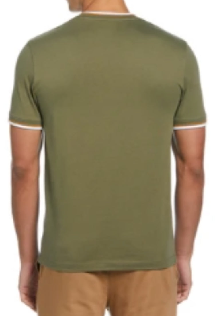 ORIGINAL PENGUIN DUSTY OLIVE RINGER T-SHIRT