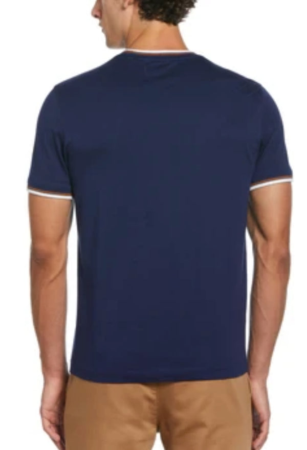 ORIGINAL PENGUIN MEDIEVAL BLUE  RINGER T-SHIRT