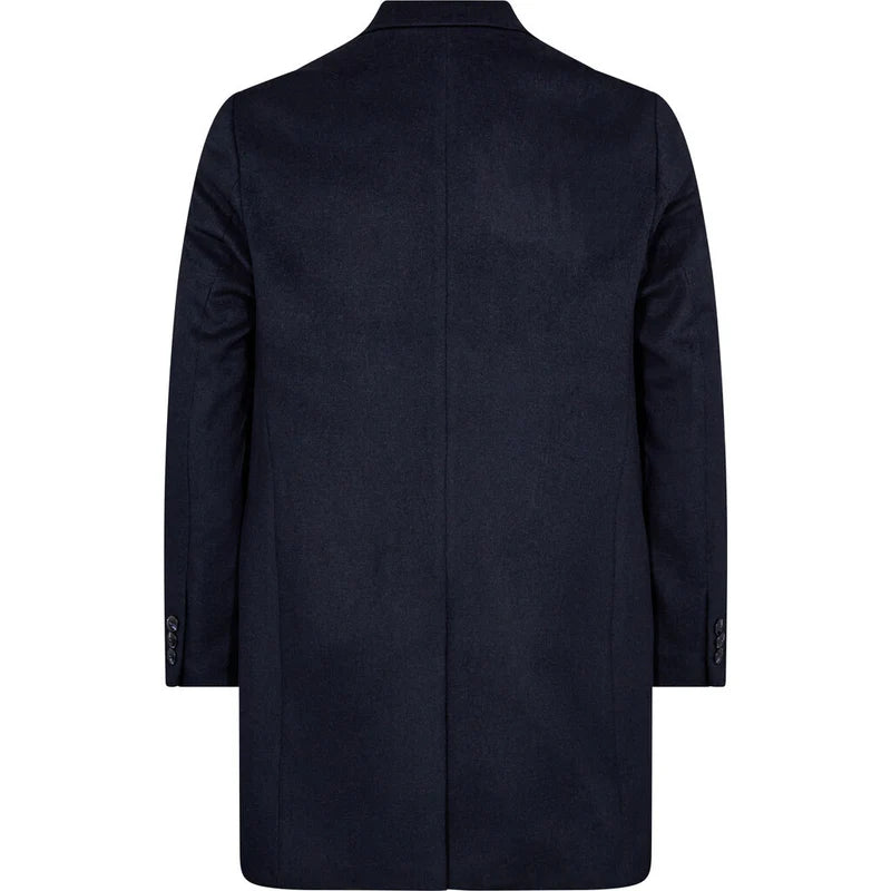 2BLIND2C NAVY WOOL & MOHAIR COAT