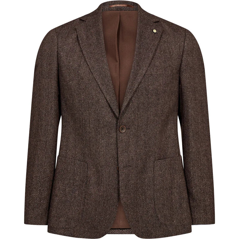 2BLIND2C DARK BROWN HERRINGBONE  BLAZER