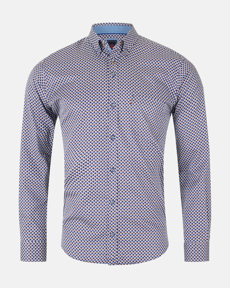ANDRé JEANSWEAR Gold & Navy Print SHIRT