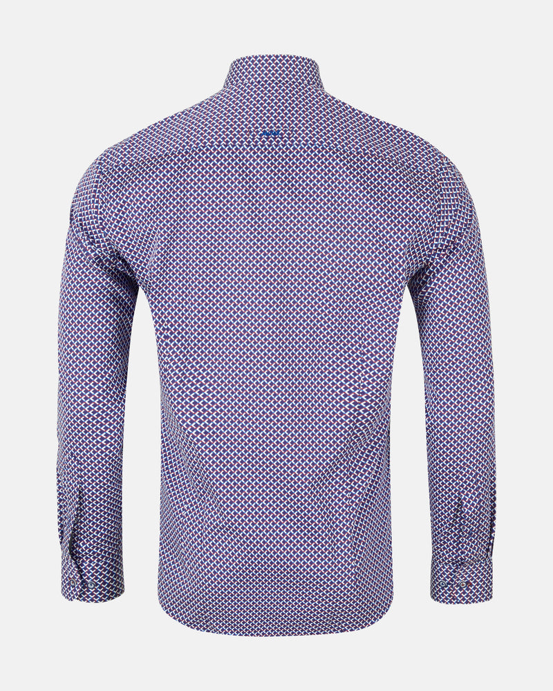 ANDRé JEANSWEAR BURG & Navy Print SHIRT