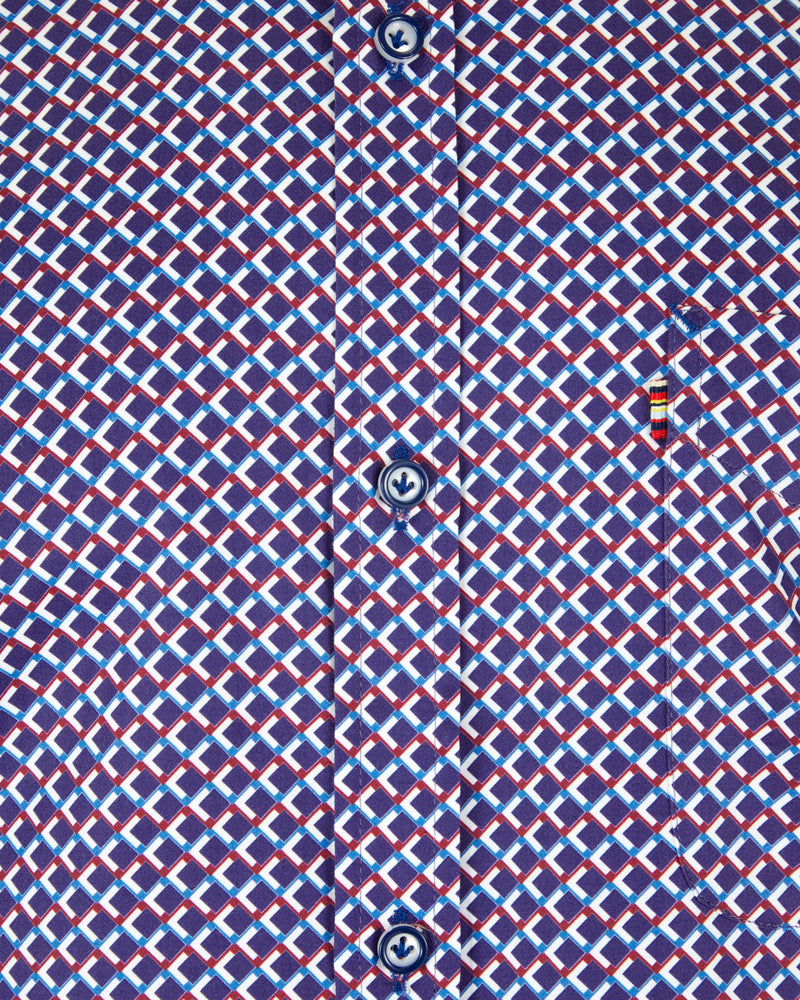 ANDRé JEANSWEAR BURG & Navy Print SHIRT