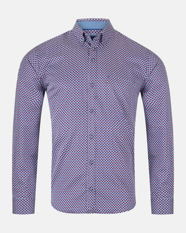ANDRé JEANSWEAR BURG & Navy Print SHIRT
