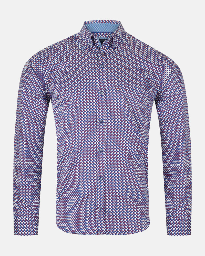 ANDRé JEANSWEAR BURG & Navy Print SHIRT