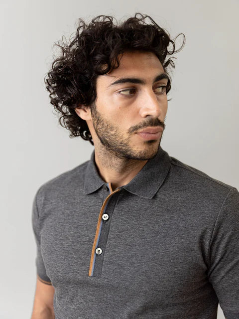 MOS MOSH DARK GREY MELANGE POLO