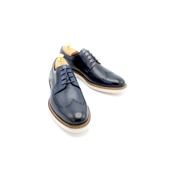 Paolo Vandini Navy Leather Casual Shoes