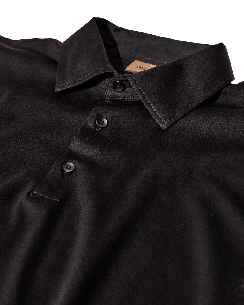 MOS MOSH BLACK LONG SLEEVE POLO