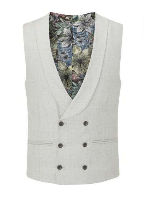 Skopes Silver Grey Double Breasted Waistcoat