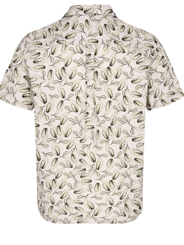 Anerkjendt Cream Leaf Print Shirt