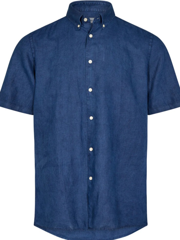 2BLIND2C Indigo Short Sleeve Linen Shirt