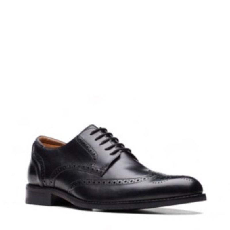 Clarks Black Brogue Leather Shoes