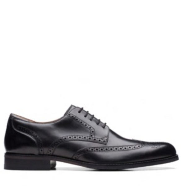 Clarks Black Brogue Leather Shoes