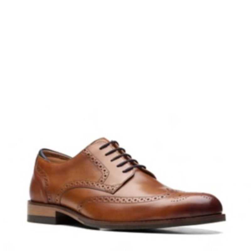 Clarks Tan Brogue Leather Shoes