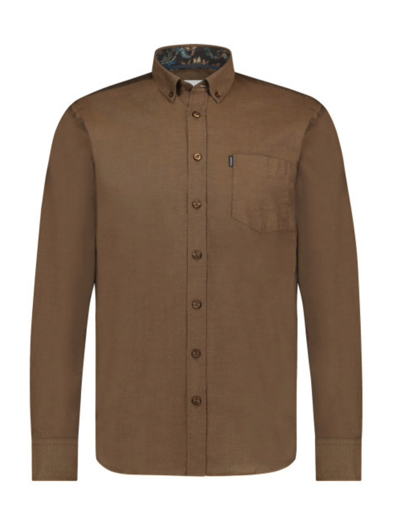 State of Art Cognac Stretch Oxford Shirt