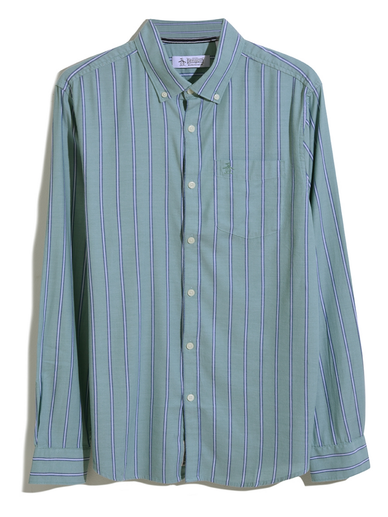 Original Penguin Oil Blue Stripe Oxford Shirt