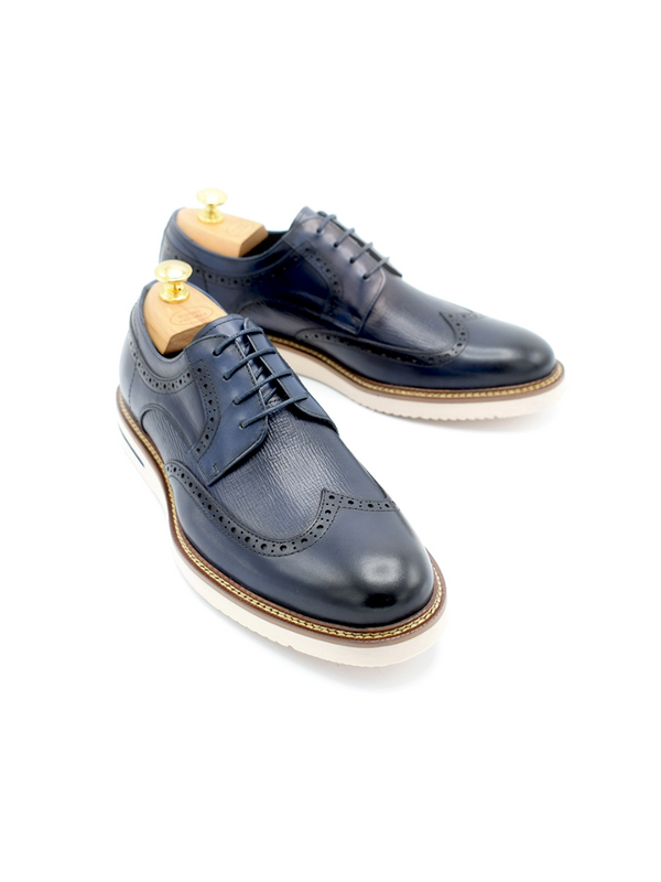 Paolo Vandini Navy Leather Casual Shoes