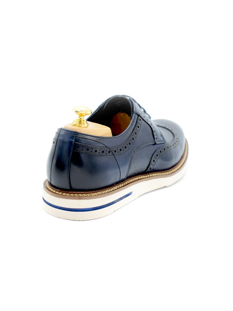 Paolo Vandini Navy Leather Casual Shoes