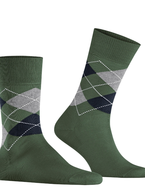 Burlington Dark Green Argyle Socks