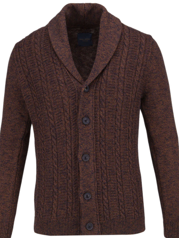 GUIDE LONDON Navy & Rust Cowl Knit Cardigan