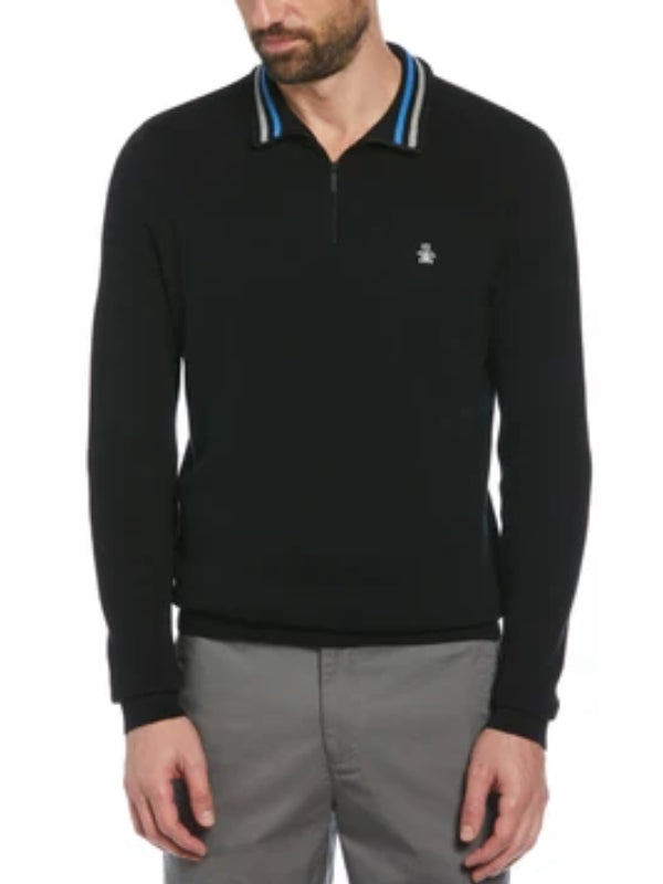 ORIGINAL PENGUIN TRUE BLACK 1/4 ZIP