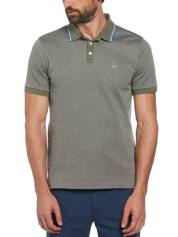 ORIGINAL PENGUIN DUSTY OLIVE JACQUARD POLO