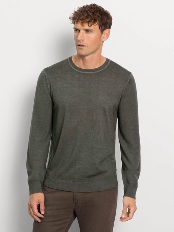 OLYMP DARK GREEN WOOL CREWNECK