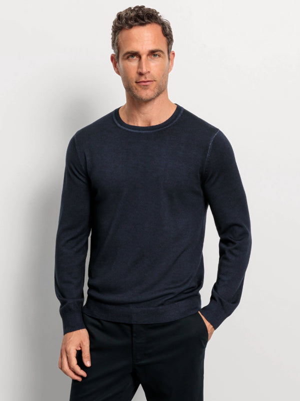 OLYMP DARK NAVY WOOL CREWNECK