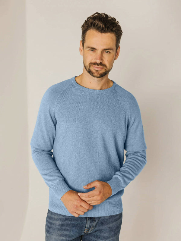 STATE OF ART ICE BLUE ORGANIC COTTON CREWNECK