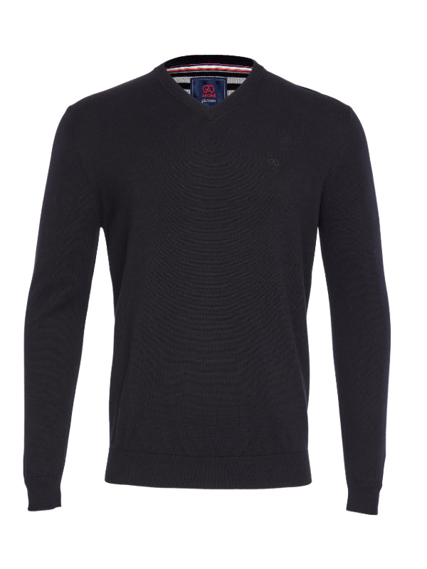 André Black V-Neck Jumper