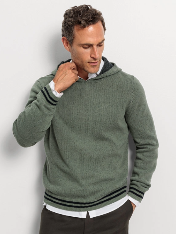 OLYMP Green Knitted Hoodie