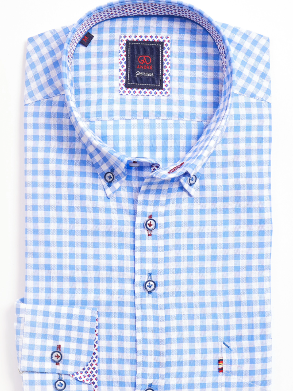 ANDRé JEANSWEAR BLUE CHECK Print SHIRT