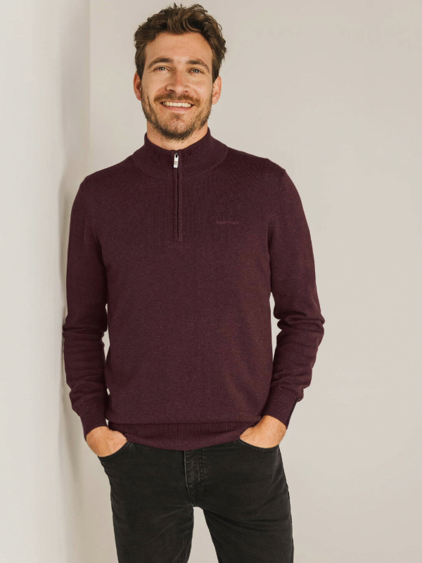 STATE OF ART DEEP BURGUNDY 1/4 ZIP