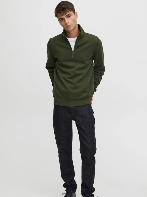 CASUAL FRIDAY DARK GREEN 1/4 ZIP SWEAT